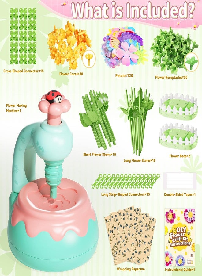 Euclidean Cube Flower Bouquet Making Kit, DIY Flower Bouquets Craft Toys for Kids, Arts & Crafts Educational Activity Set for Girls Toddler, Christmas Birthday Gift for 4 5 6 7 8+ Year Old Girls and Boys - Image 4